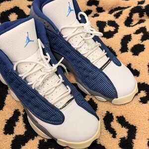 Air Jordan Blue and White Sneakers